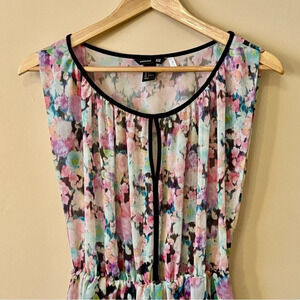 H&M| Colourful Sheer Sleeveless Flowy Midi Dress Size  US 6